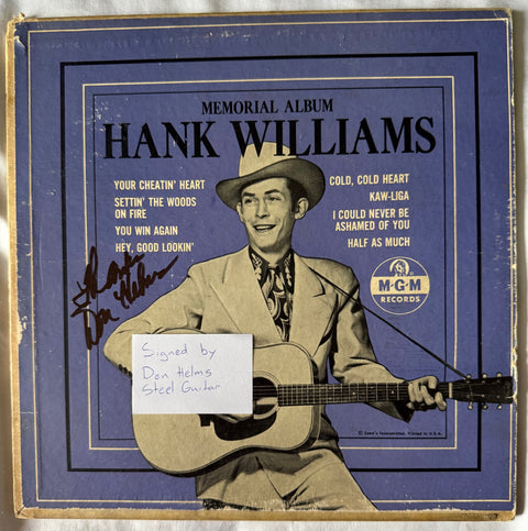 Front cover of Hank Williams – Memorial Album