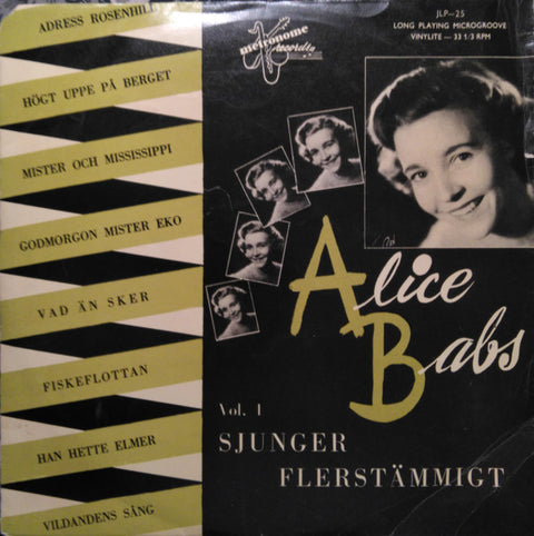 Front cover of Alice Babs – Alice Babs Sjunger Flerstämmigt Vol. 1, Metronome, Sweden, 1953