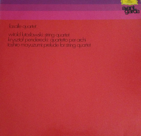 Front cover of Lasalle Quartet, Witold Lutoslawski, Krzysztof Penderecki, Toshiro Mayuzumi – String Quartet / Quartetto Per Archi / Prelude For String Quartet, Deutsche Grammophon, Germany, 1968