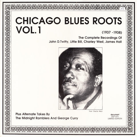 Front cover of Various – Chicago Blues Roots Vol. 1 (1937-1938), Document Records, Austria, 1989