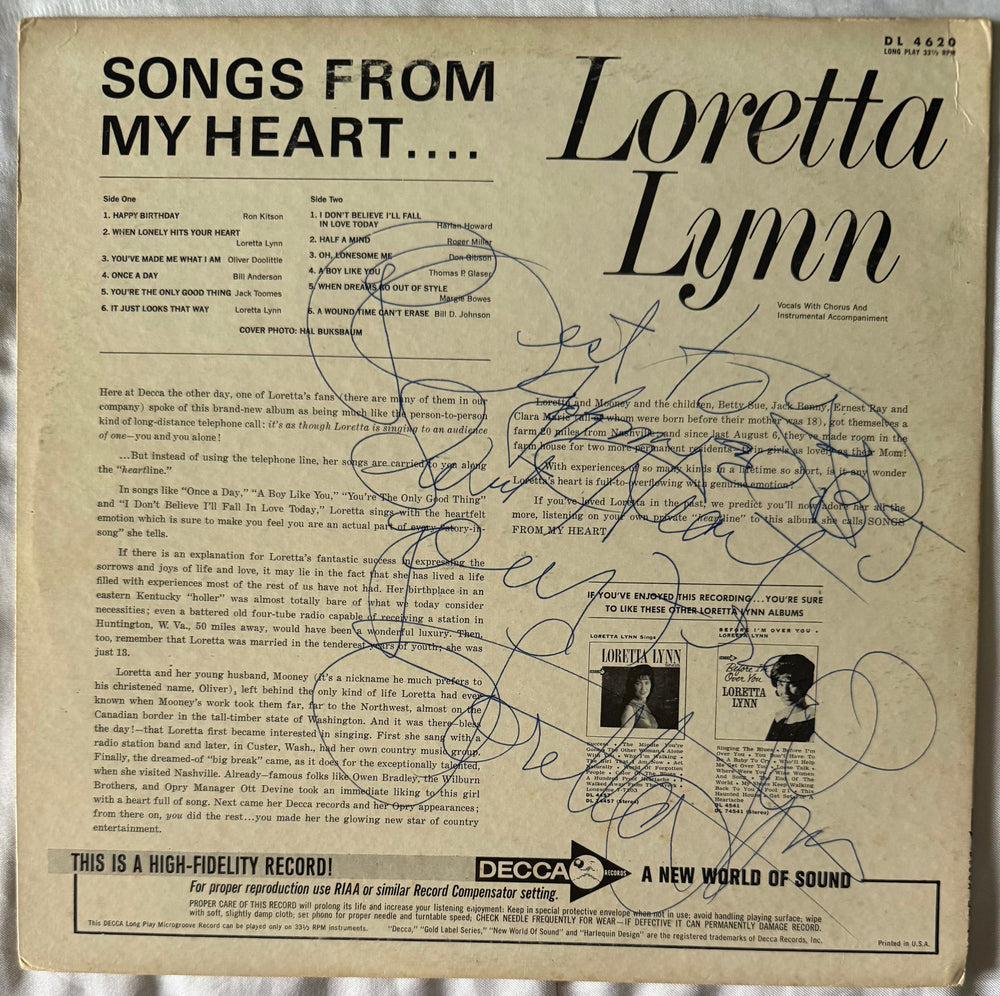 Front cover of Loretta Lynn – Songs From My Heart