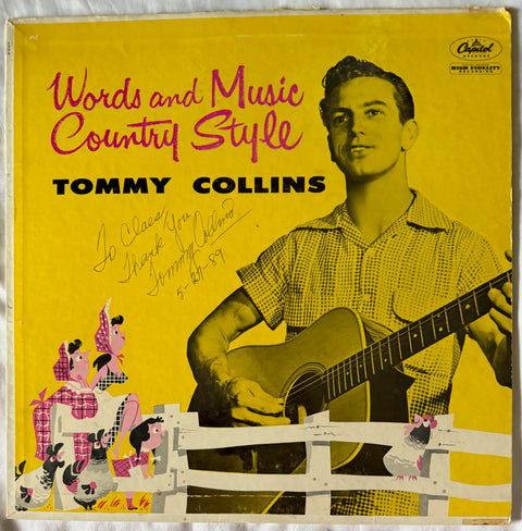 Front cover of Tommy Collins – Words And Music Country Style