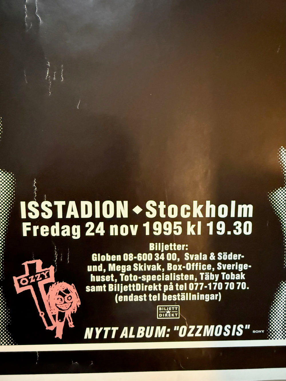 Ozzy Osbourne "Retirement Sucks" Sweden tour poster 1995