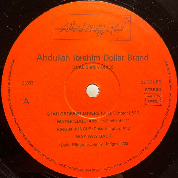 Abdullah Ibrahim, Dollar Brand – Duke's Memories, image 3