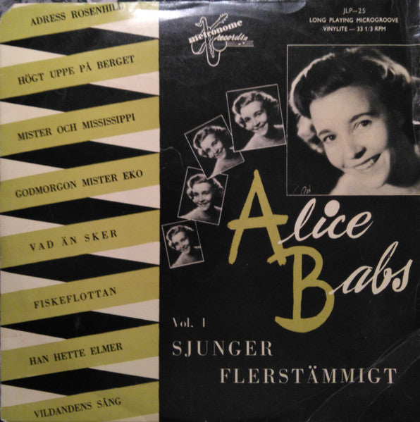 Front cover of Alice Babs – Alice Babs Sjunger Flerstämmigt Vol. 1, Metronome, Sweden, 1953