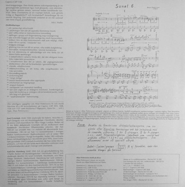Allan Pettersson, Josef Grünfarb, Karl-Ove Mannberg – Sonater För Två Violiner, image 4