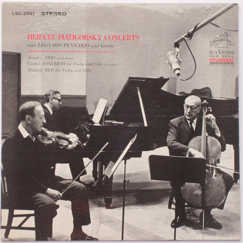 Front cover of Arensky / Vivaldi / Martinů, Heifetz, Piatigorsky, Pennario – Trio (In D Minor) / Concerto For Violin And Cello (In B-flat) / Duo For Violin And Cello, RCA Victor Red Seal, US, 1966