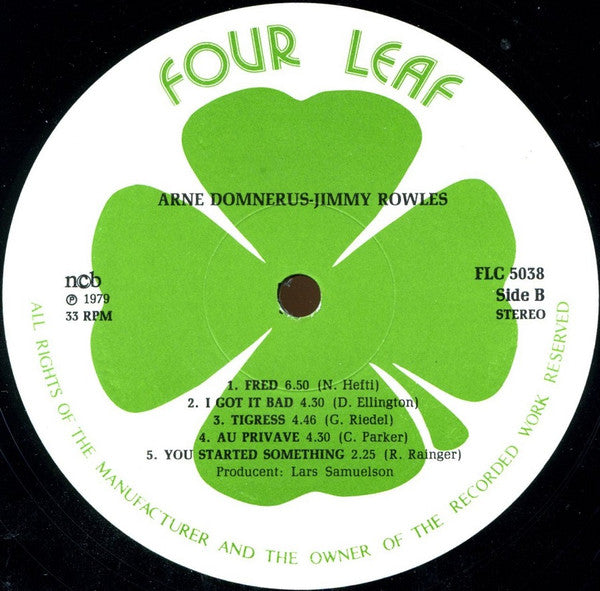 Arne Domnérus Kvintett Featuring Jimmy Rowles – The Sheik, image 4