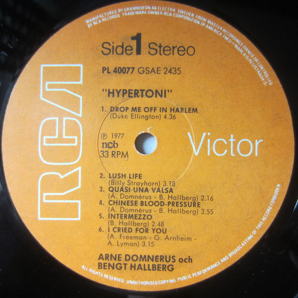 Arne Domnérus, Bengt Hallberg – Hypertoni, image 3