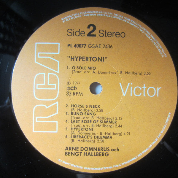 Arne Domnérus, Bengt Hallberg – Hypertoni, image 4