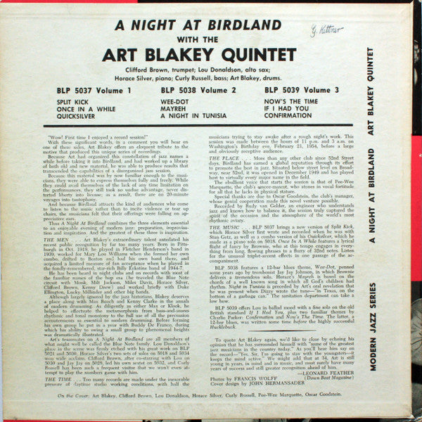 Art Blakey Quintet – A Night At Birdland, Vol. 2, image 2