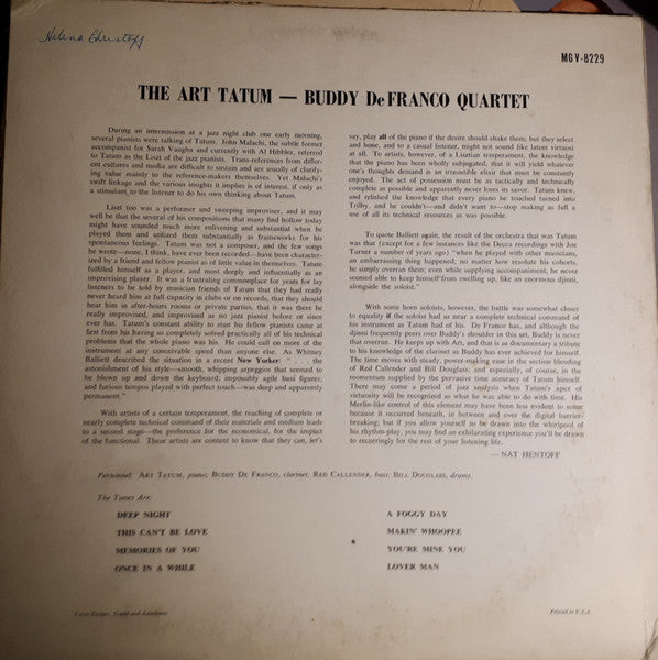 Art Tatum, Buddy DeFranco – The Art Tatum - Buddy De Franco Quartet, image 2