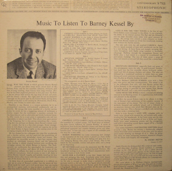 Barney Kessel – Music To Listen To Barney Kessel By, image 2