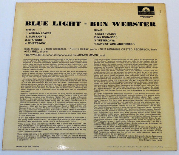Ben Webster – Blue Light, image 2