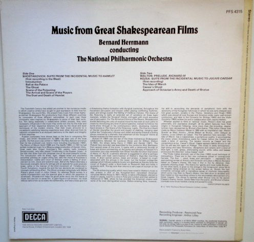 Bernard Herrmann, The National Philharmonic Orchestra – Music From Great Shakespearean Films, image 2