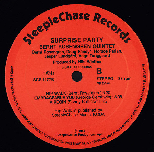 Bernt Rosengren Quartet / Quintet – Surprise Party, image 4
