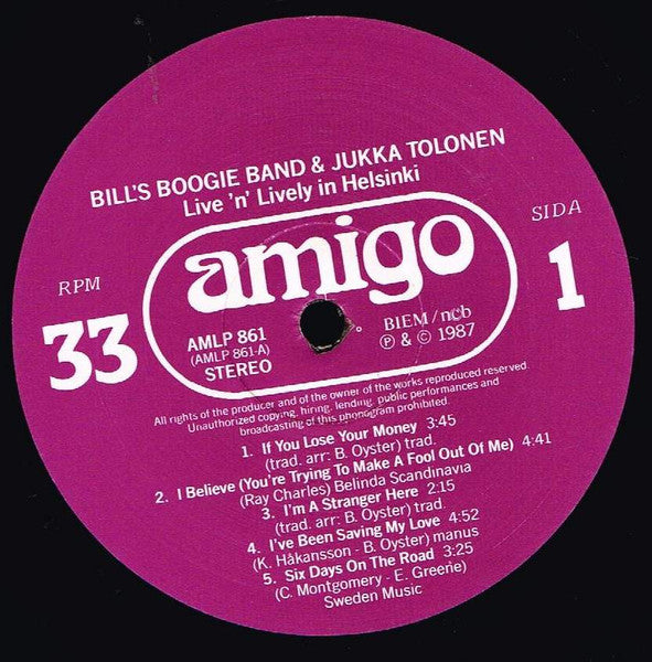 Bill's Boogie Band Featuring Jukka Tolonen – Live 'N' Lively In Helsinki, image 3