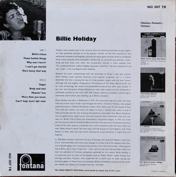 Billie Holiday – Billie Holiday, image 2