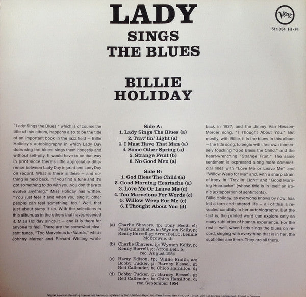 Billie Holiday – Lady Sings The Blues, image 2