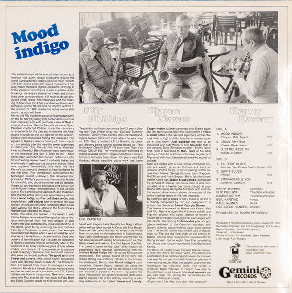 Bjarne Nerem, Kenny Davern, Flip Phillips – Mood Indigo, image 2