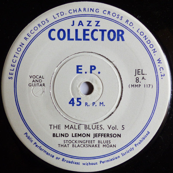 Blind Lemon Jefferson And Buddy Boy Hawkins – The Male Blues Vol. 5, image 3