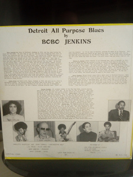 Bobo Jenkins With The Big Star Band / Various – Detroit All Purpose Blues, image 2