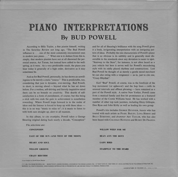 Bud Powell – Piano Interpretations By Bud Powell, image 3
