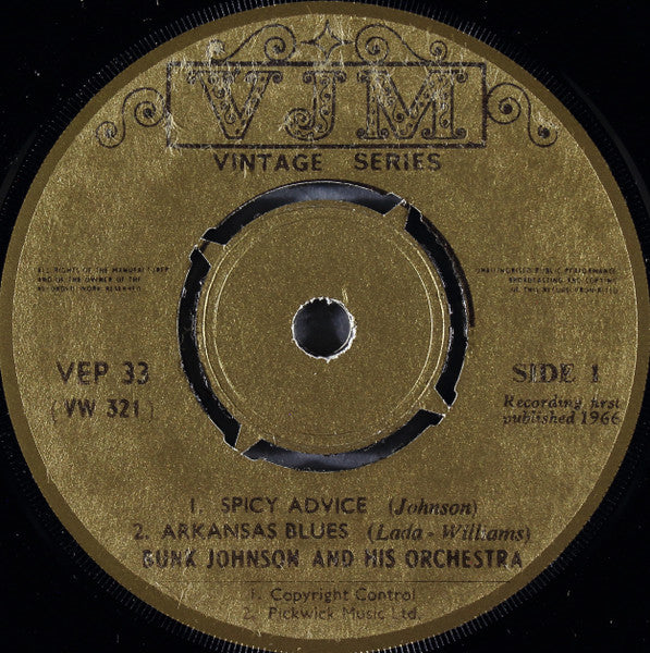Bunk Johnson And His Orchestra – Bunk Johnson 1944, image 3