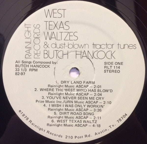 Butch Hancock – West Texas Waltzes & Dust-blown Tractor Tunes, image 3