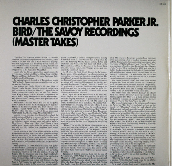Charlie Parker – Bird / The Savoy Recordings (Master Takes), image 2