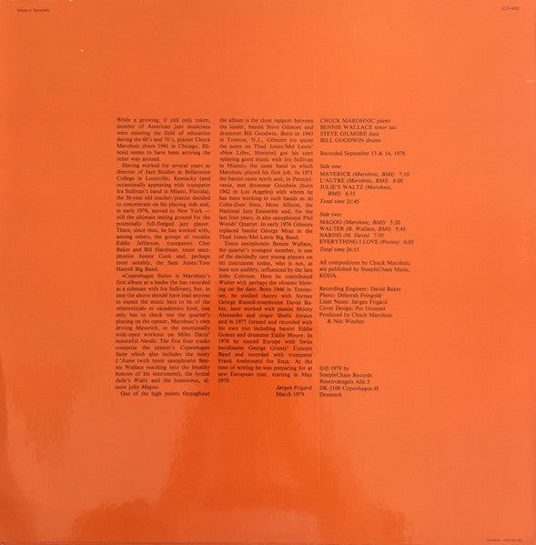 Chuck Marohnic Quartet, Bennie Wallace, Steve Gilmore, Bill Goodwin – Copenhagen Suite, image 2