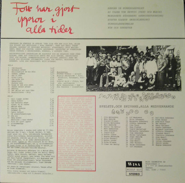 Claes von Rettig, Margareta Söderberg, Stefan Olsson, Horndalsensemblen – Folk Har Gjort Uppror I Alla Tider, image 2