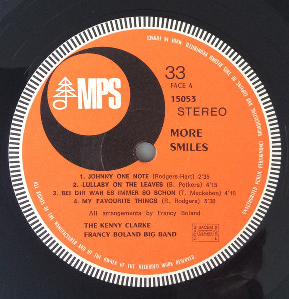 The Kenny Clarke - Francy Boland Big Band – More Smiles, image 3