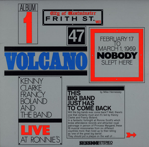 Front cover of Kenny Clarke Francy Boland And The Band – Live At Ronnie's ; Album 1 ; Volcano, Session, Germany, 1970