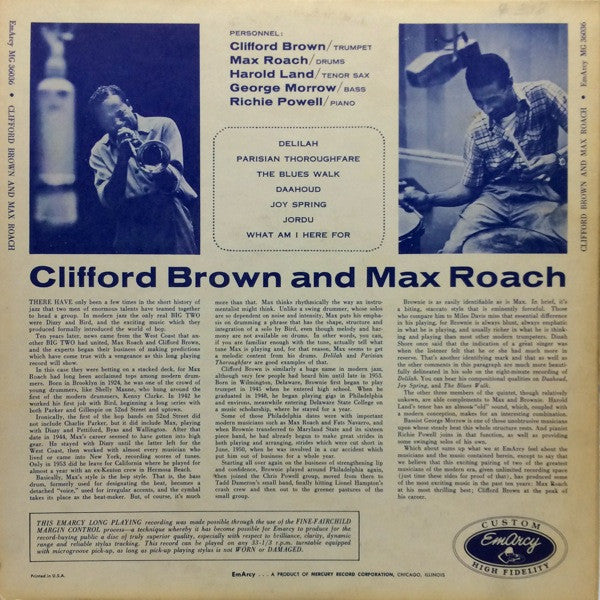 Clifford Brown And Max Roach – Clifford Brown And Max Roach, image 2