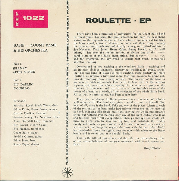 Count Basie & His Orchestra – Splanky, image 2