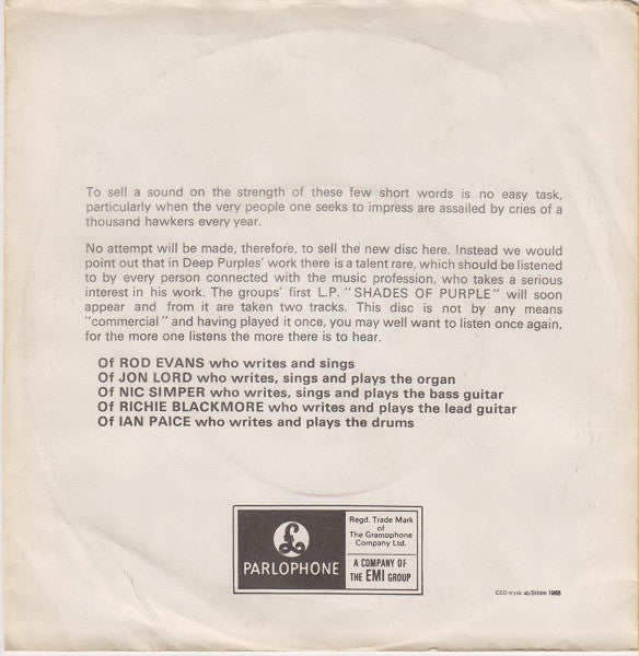 Deep Purple – Hush / One More Rainy Day, image 2
