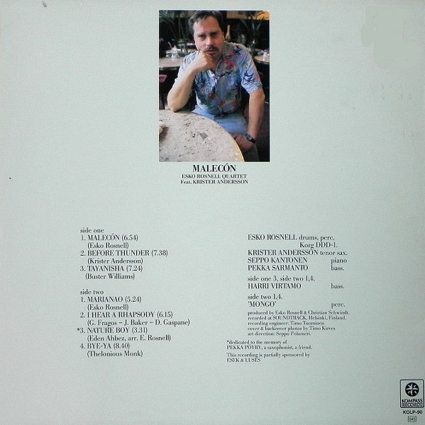 Esko Rosnell Quartet Feat. Krister Andersson – Malecón, image 2