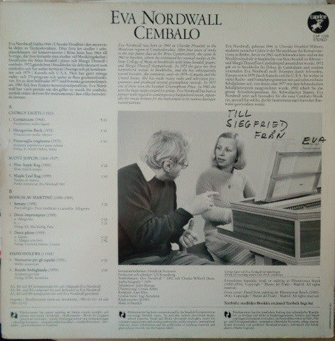 Eva Nordwall, György Ligeti / Scott Joplin / Bohuslav Martinů / Hans Holewa – Eva Nordwall, Cembalo, image 2