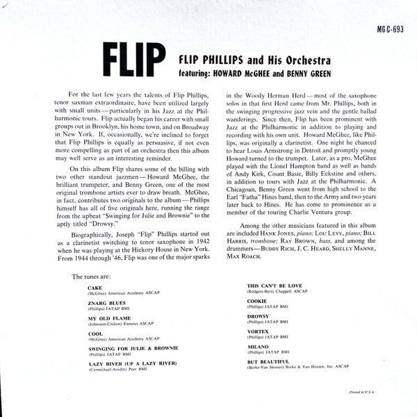Flip Phillips And His Orchestra Featuring Howard McGhee, Benny Green – Flip, image 2