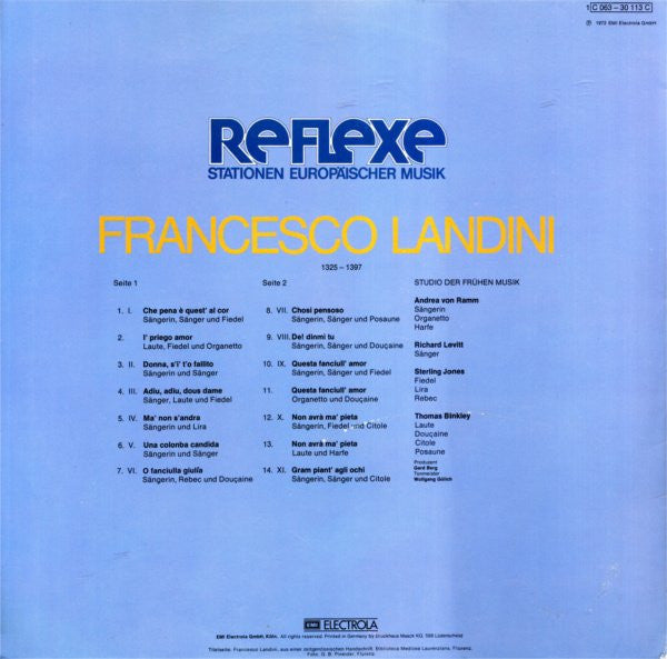 Francesco Landini, Studio Der Frühen Musik Leitung Thomas Binkley – Francesco Landini, image 2