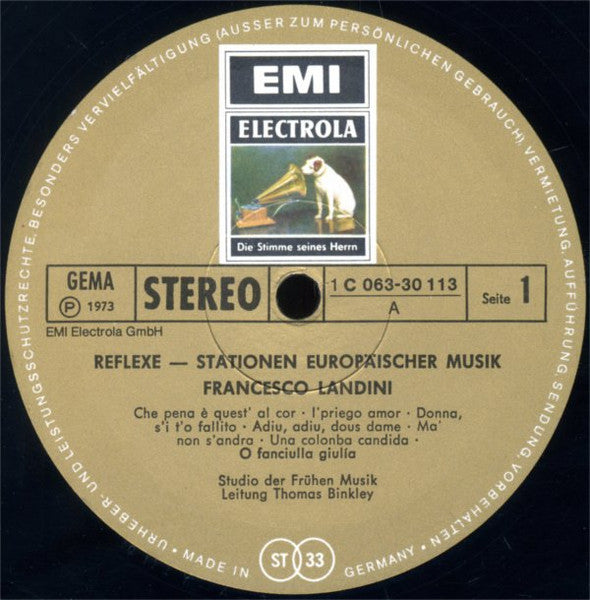 Francesco Landini, Studio Der Frühen Musik Leitung Thomas Binkley – Francesco Landini, image 3