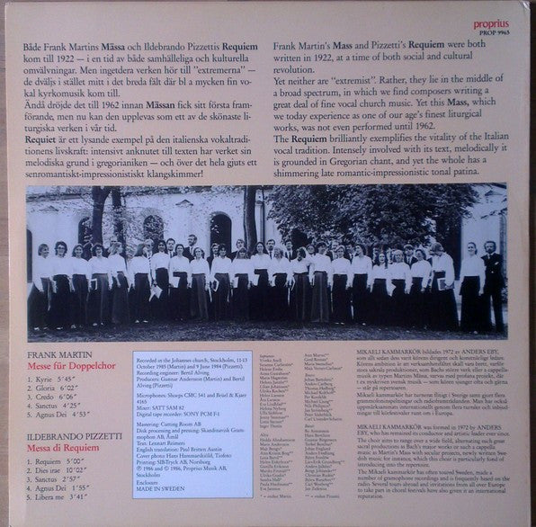 Frank Martin, Ildebrando Pizzetti, Mikaeli Kammarkör, Anders Eby – Frank Martin: Messe für Doppelchor, Ildebrando Pizzetti: Messa di Requiem, image 2