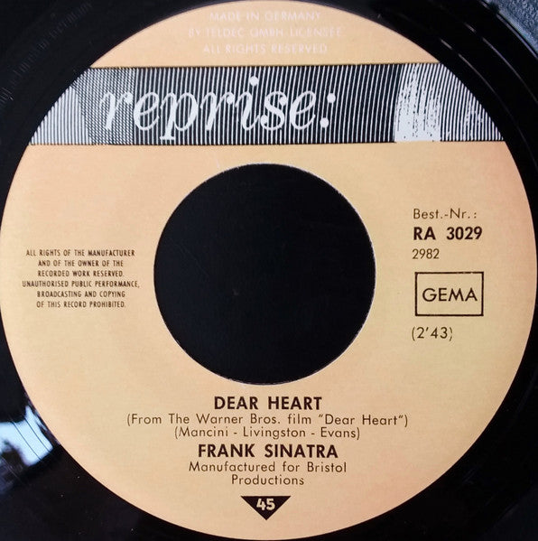 Frank Sinatra – Dear Heart / Pass Me By, image 3