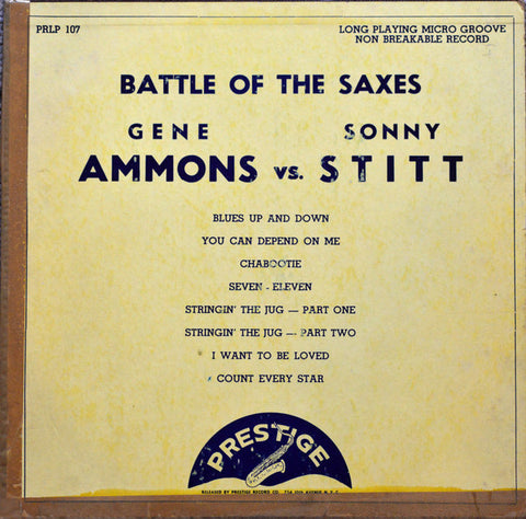 Front cover of Gene Ammons vs. Sonny Stitt – Battle Of The Saxes, Prestige, US, 1951