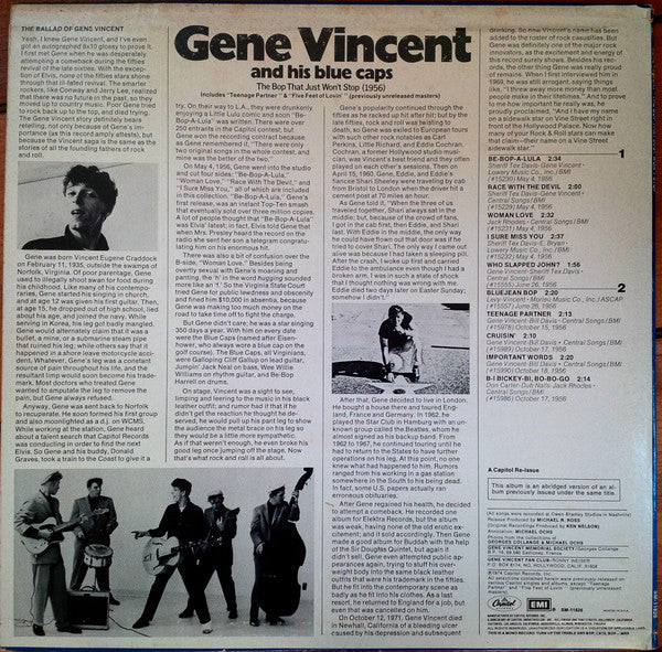 Gene Vincent And His Blue Caps – The Bop That Just Won't Stop (1956), image 2