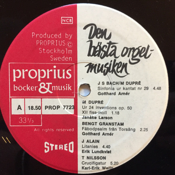 Gotthard Arnér, Janåke Larson, Erik Lundkvist, Karl-Erik Welin – Den Bästa Orgel-Musiken Från Proprius, image 3