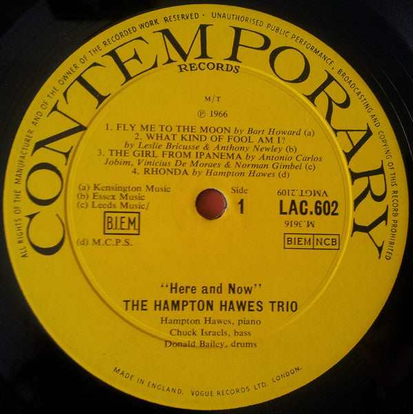 Hampton Hawes Trio – Here And Now, image 4