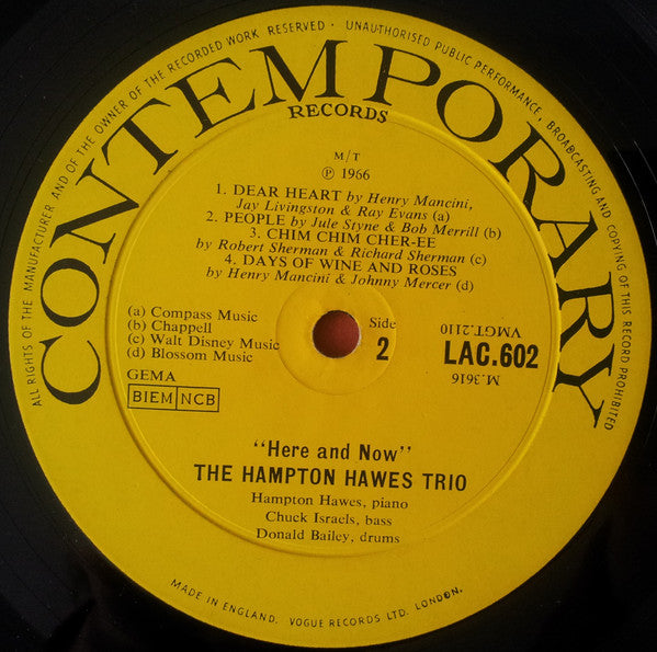 Hampton Hawes Trio – Here And Now, image 5