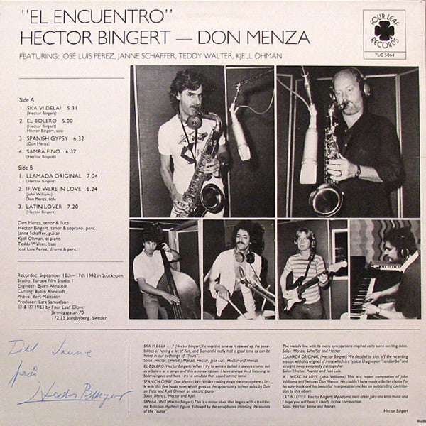 Hector Bingert ‎– Don Menza – El Encuentro, image 2